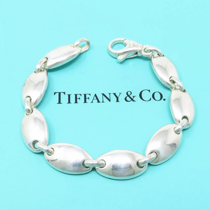 TIFFANY &amp; CO. VINTAGE STERLING SILVER PEBBLE LINK BRACELET
