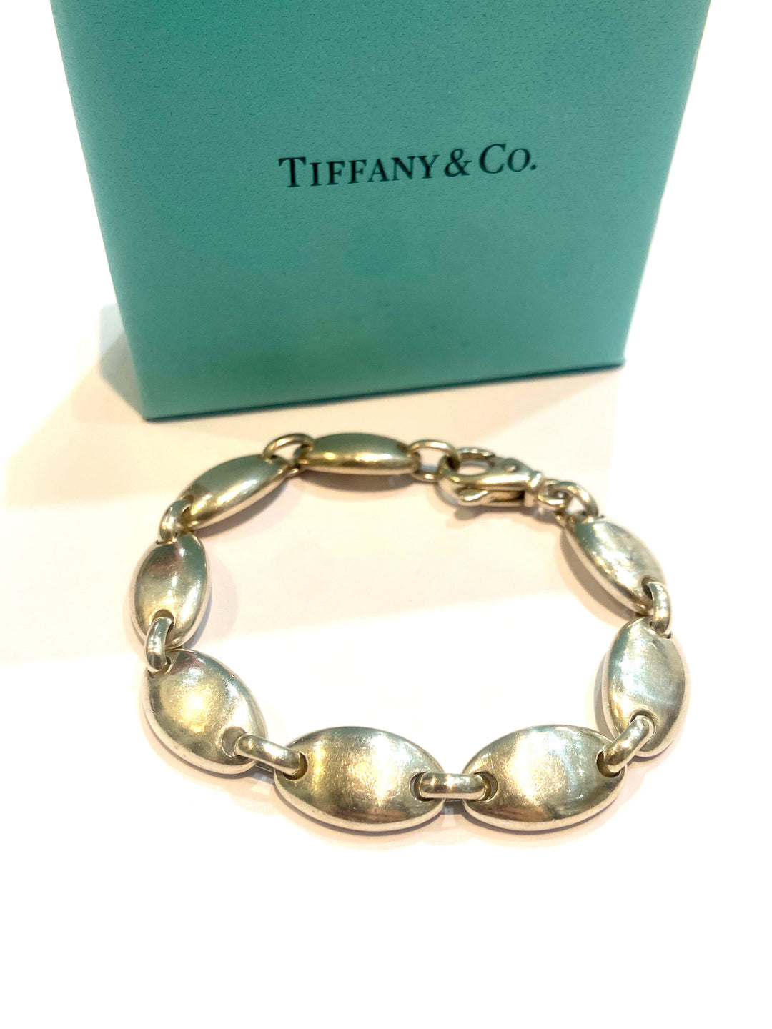 TIFFANY &amp; CO. VINTAGE STERLING SILVER PEBBLE LINK BRACELET