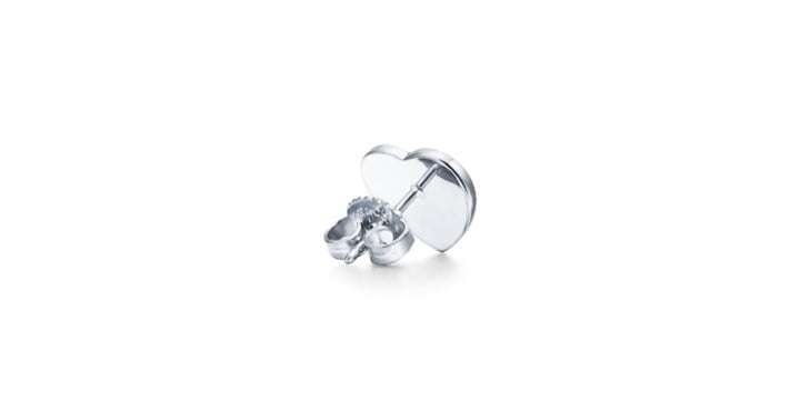 TIFFANY & CO. STERLING SILVER RTT HEART TAG STUD EARRINGS