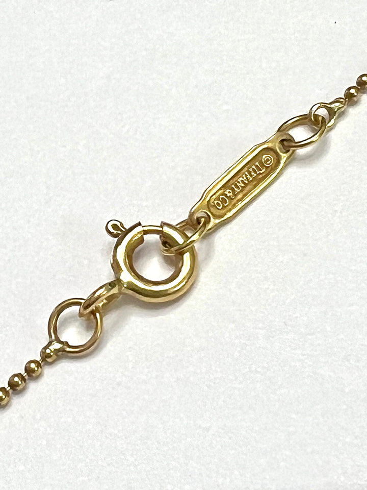 TIFFANY &amp; CO. HEART KEY 18K YELLOW GOLD NECKLACE