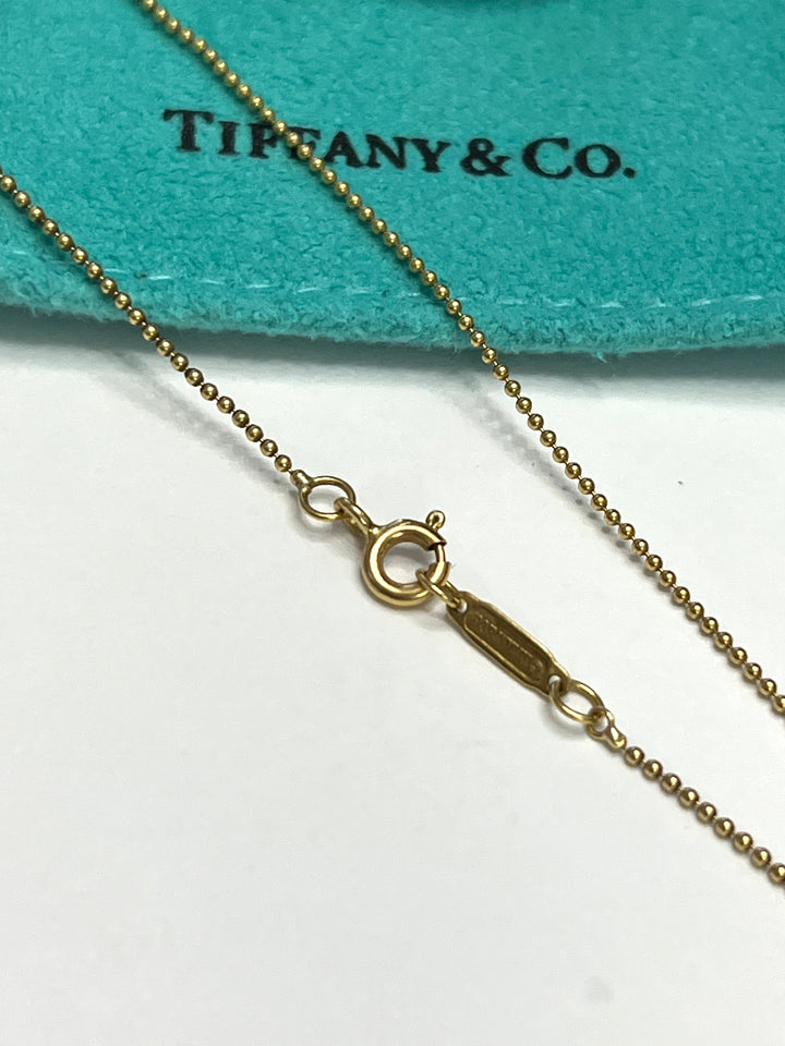 TIFFANY &amp; CO. HEART KEY 18K YELLOW GOLD NECKLACE