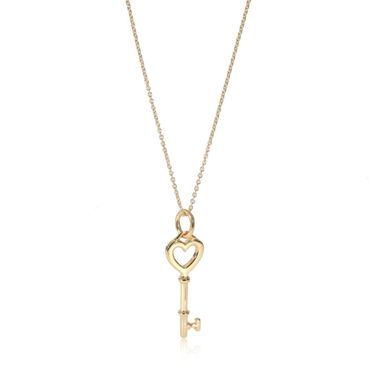 TIFFANY &amp; CO. HEART KEY 18K YELLOW GOLD NECKLACE