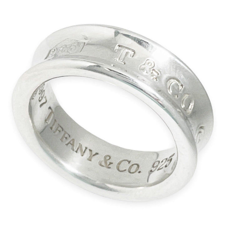 TIFFANY &amp; CO. STERLING SILVER CONCAVE BAND 1837 RING