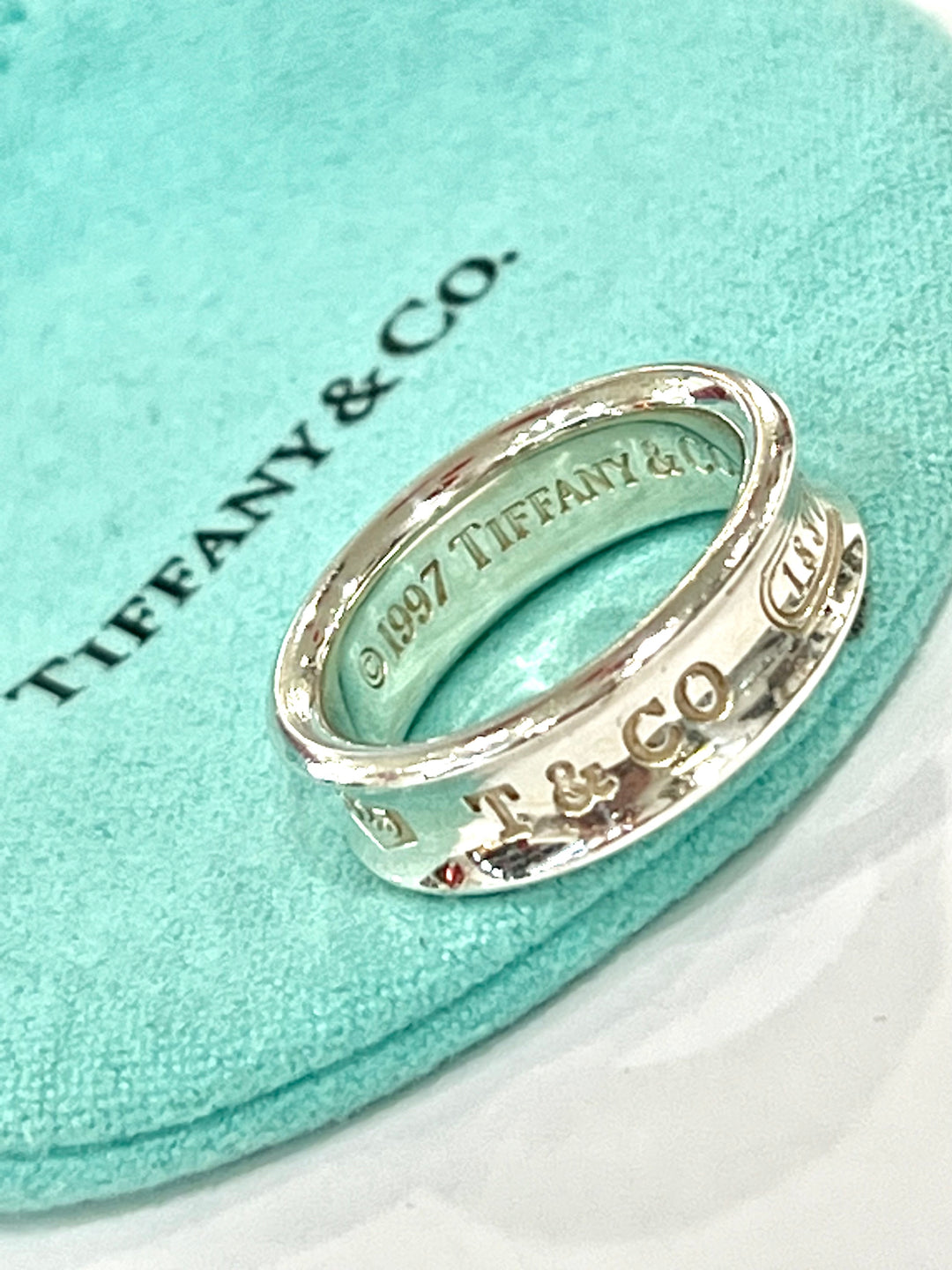 TIFFANY &amp; CO. STERLING SILVER CONCAVE BAND 1837 RING