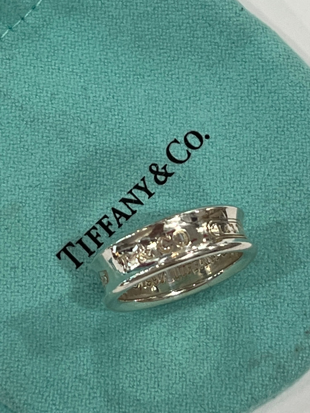 TIFFANY &amp; CO. STERLING SILVER CONCAVE BAND 1837 RING