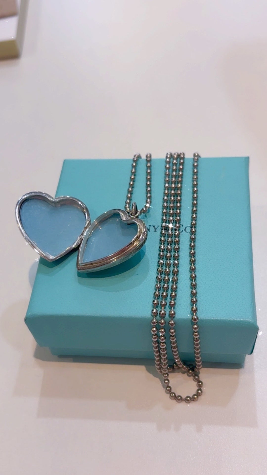 TIFFANY &amp; CO. 925 STERLING SILVER LARGE HEART LOCKET NECKLACE