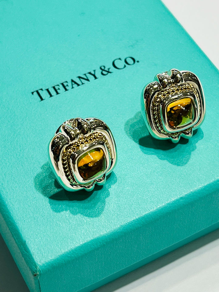 TIFFANY &amp; CO. CITRINE CLIP ON EARRINGS