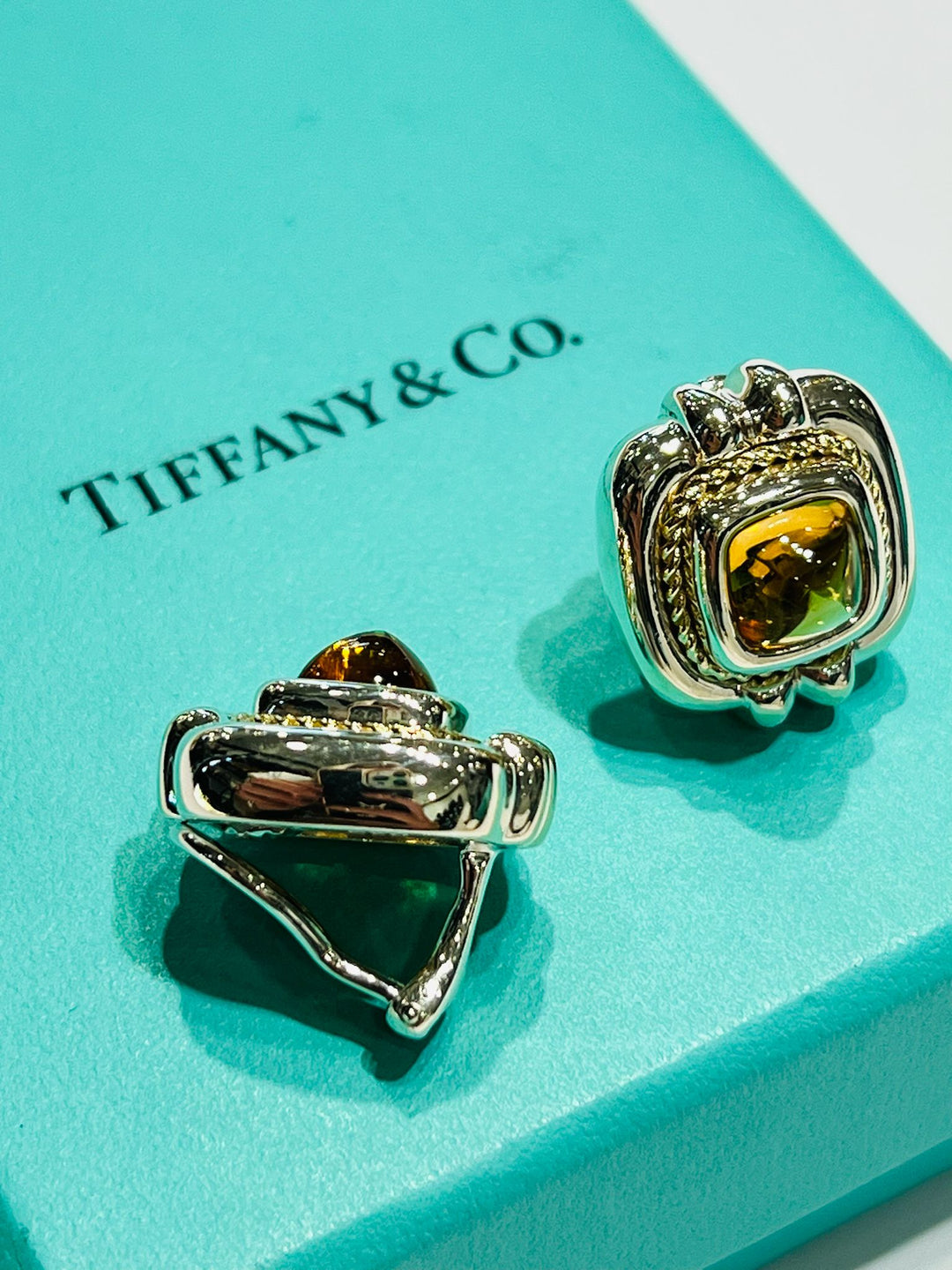 TIFFANY &amp; CO. CITRINE CLIP ON EARRINGS