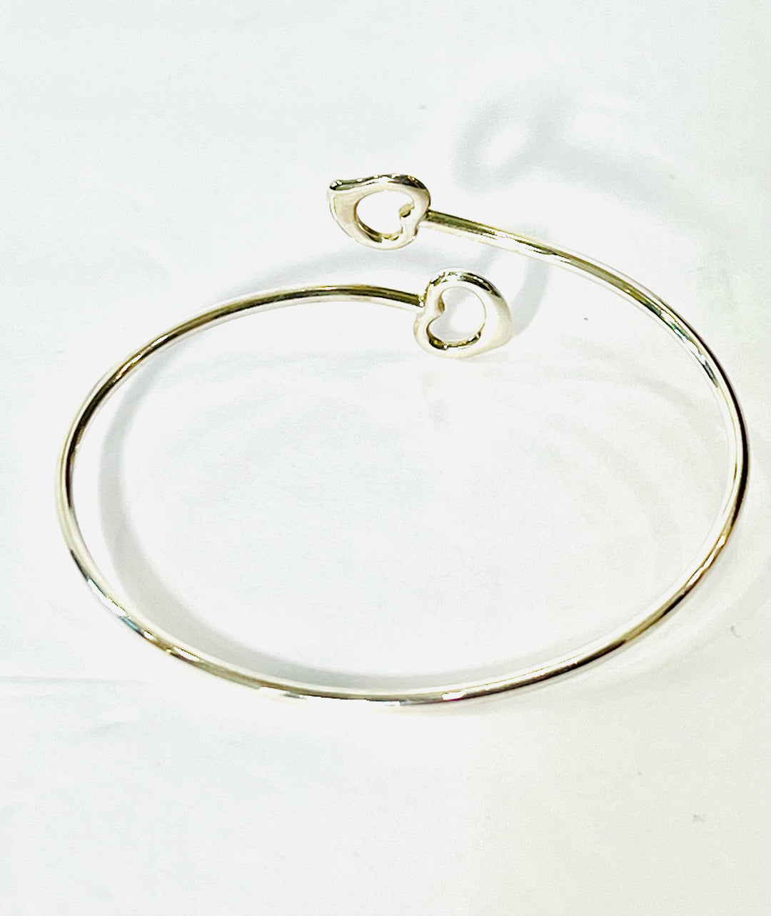 TIFFANY &amp; CO. ELSA PERETTI STERLING SILVER 925 DOUBLE OPEN HEART BRACELET