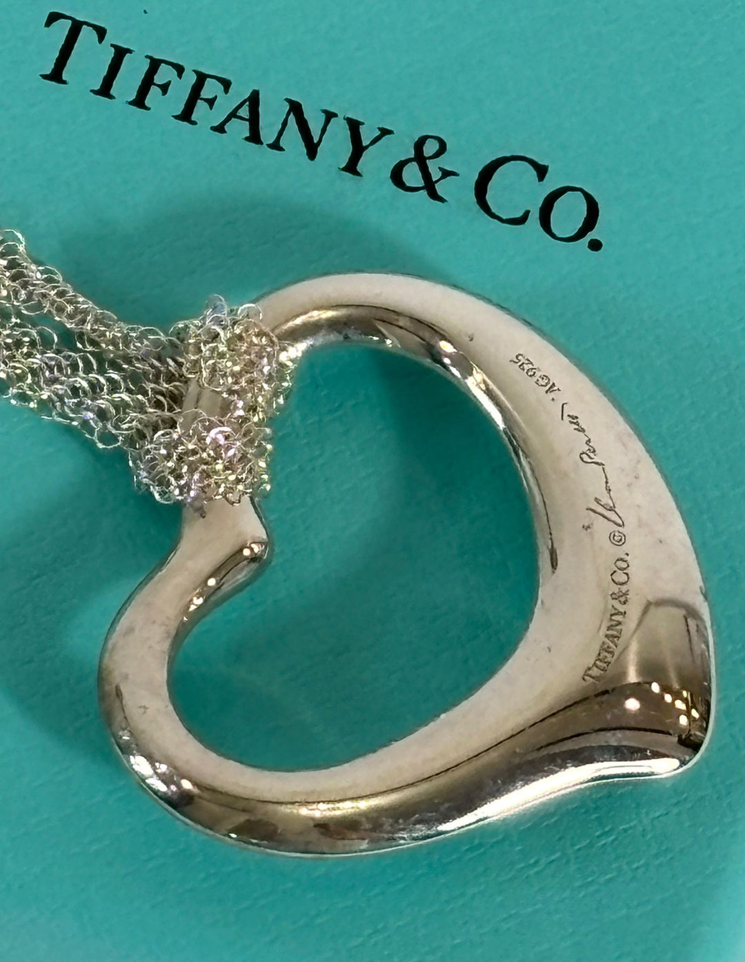 TIFFANY &amp; CO. ELSA PERETTI OPEN HEART MESH NECKLACE