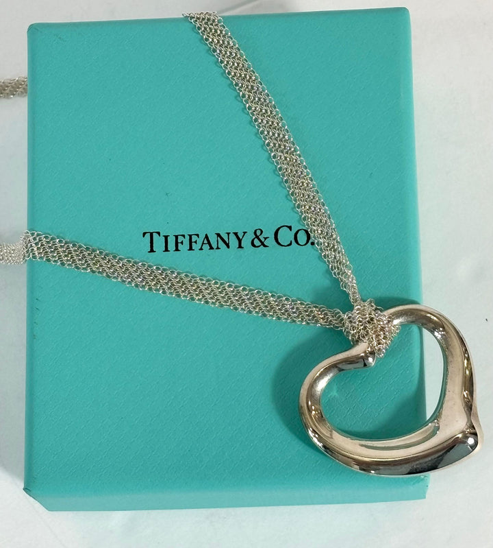 TIFFANY &amp; CO. ELSA PERETTI OPEN HEART MESH NECKLACE