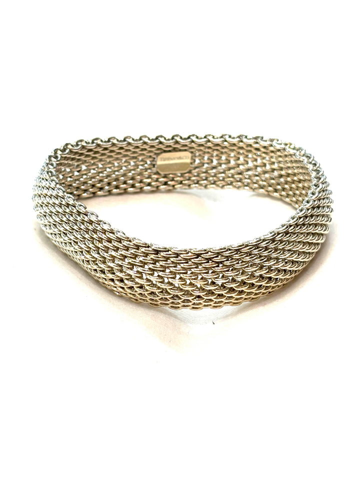 TIFFANY &amp; CO. STERLING SILVER SOMERSET MESH WEAVE BRACELET