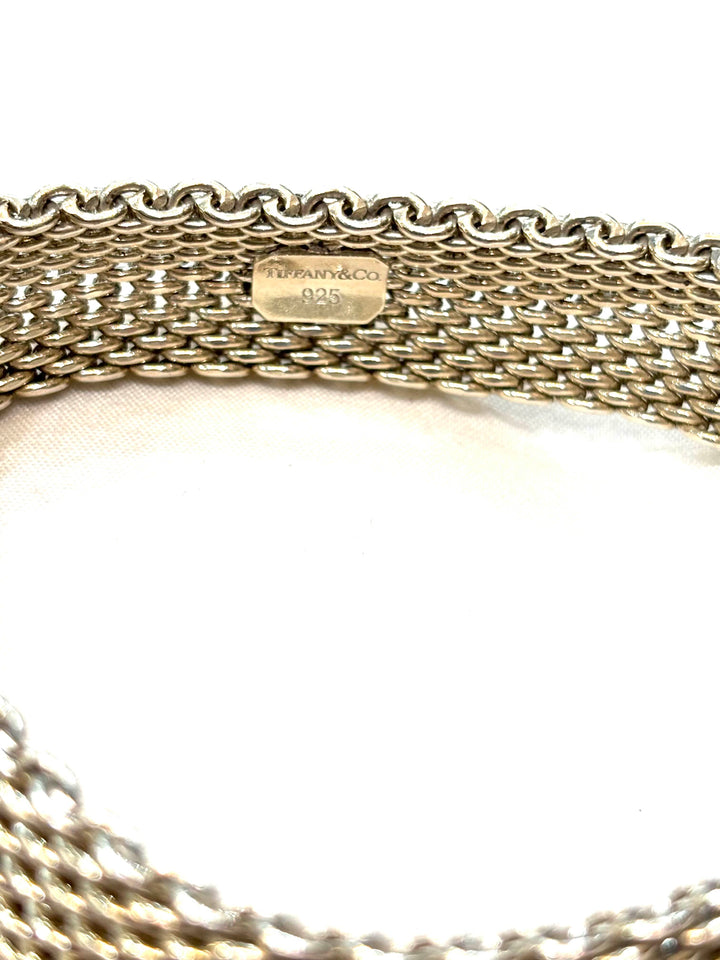 TIFFANY &amp; CO. STERLING SILVER SOMERSET MESH WEAVE BRACELET