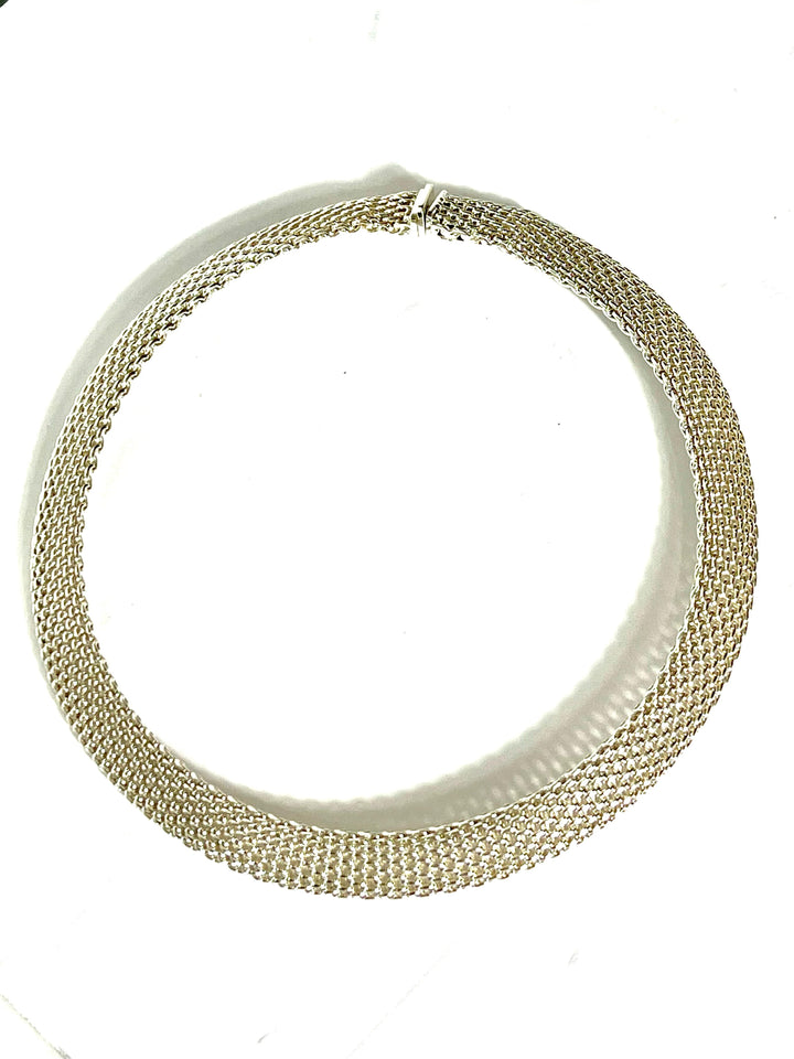 TIFFANY &amp; CO. SOMERSET MASH 925 STERLING SILVER NECKLACE