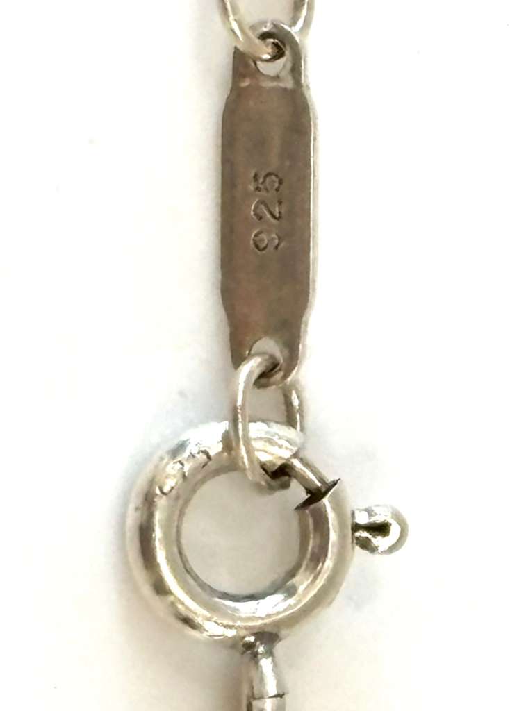 TIFFANY &amp; CO. STERLING SILVER LARGE HEART KEY PENDANT NECKLACE