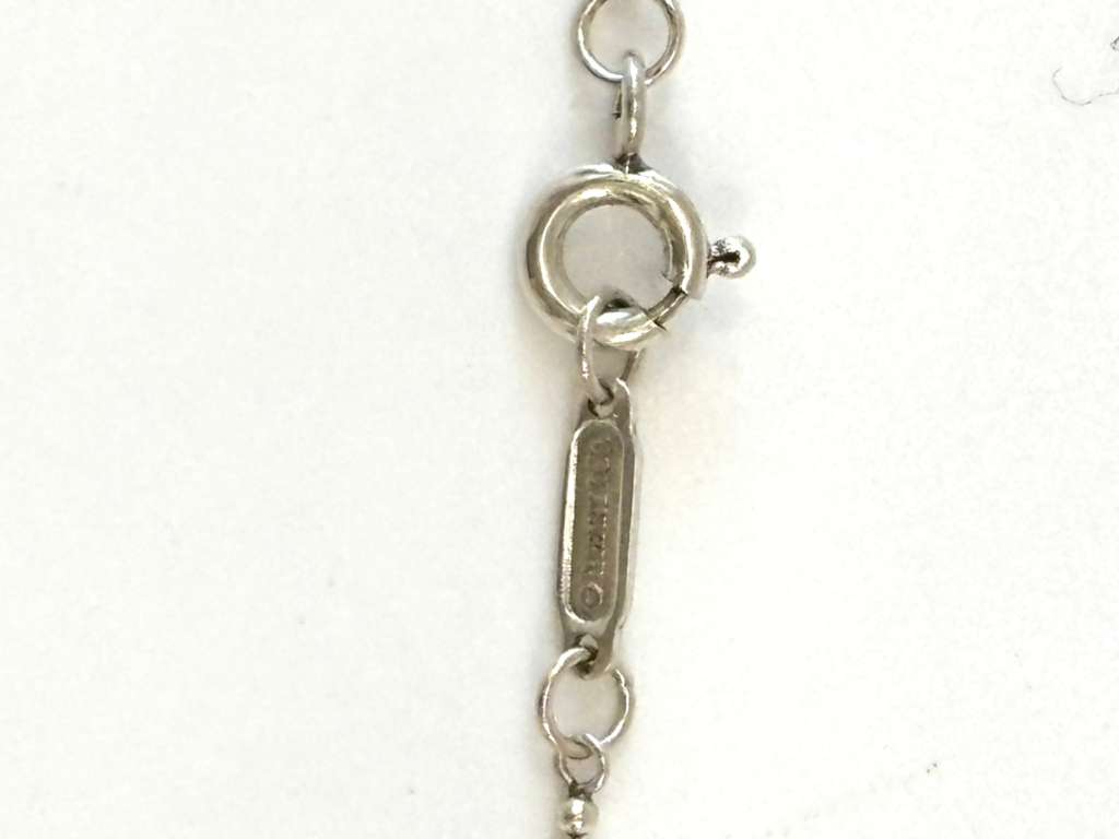 TIFFANY &amp; CO. STERLING SILVER LARGE HEART KEY PENDANT NECKLACE