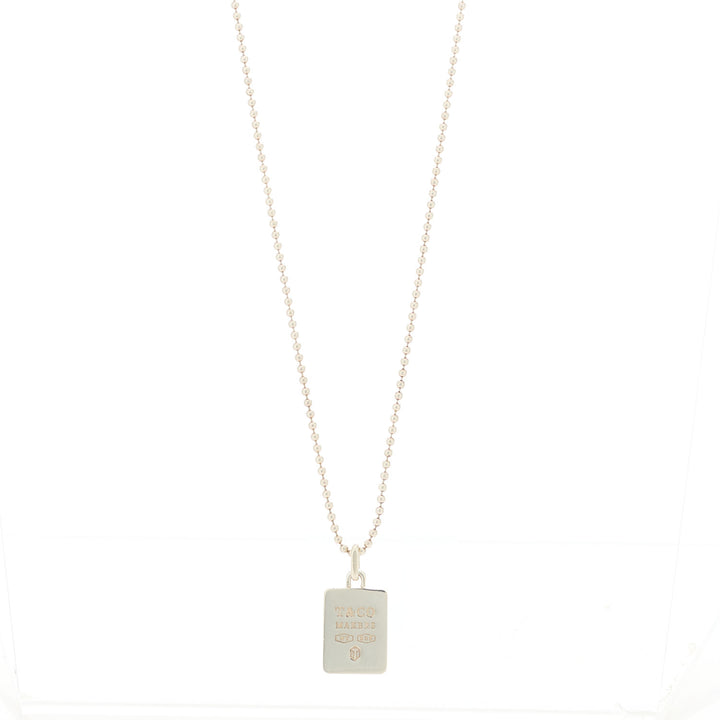TIFFANY &amp; CO. STERLING SILVER 1837 SQUARE PENDANT