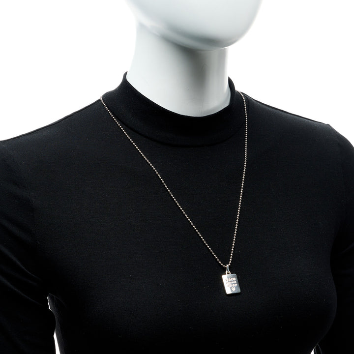 TIFFANY &amp; CO. STERLING SILVER 1837 SQUARE PENDANT