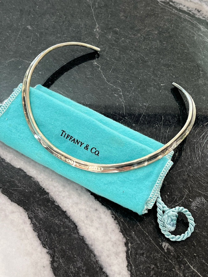 TIFFANY &amp; CO. STERLING SILVER 1837 COLLAR CHOKER NECKLACE