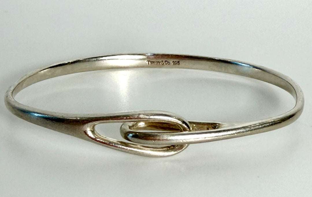 TIFFANY &amp; CO. STERLING SILVER 925 DOUBLE LOOP BANGLE BRACELET