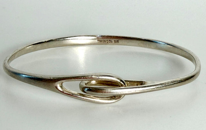 TIFFANY &amp; CO. STERLING SILVER 925 DOUBLE LOOP BANGLE BRACELET