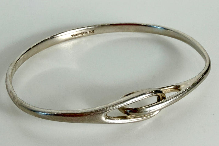 TIFFANY &amp; CO. STERLING SILVER 925 DOUBLE LOOP BANGLE BRACELET