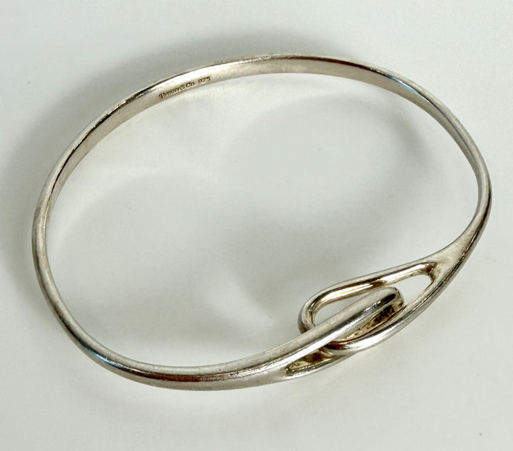 TIFFANY &amp; CO. STERLING SILVER 925 DOUBLE LOOP BANGLE BRACELET