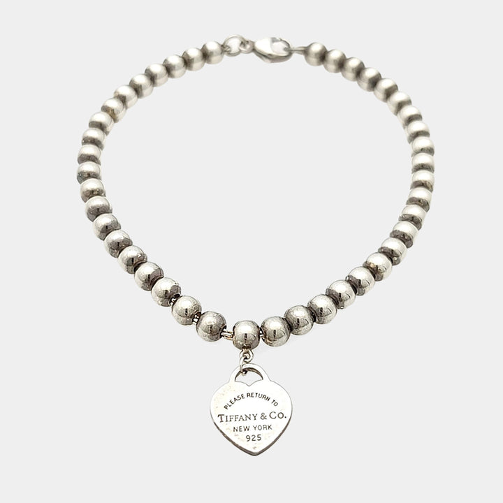 TIFFANY &amp; CO. STERLING SILVER RTT BEADED BRACELET
