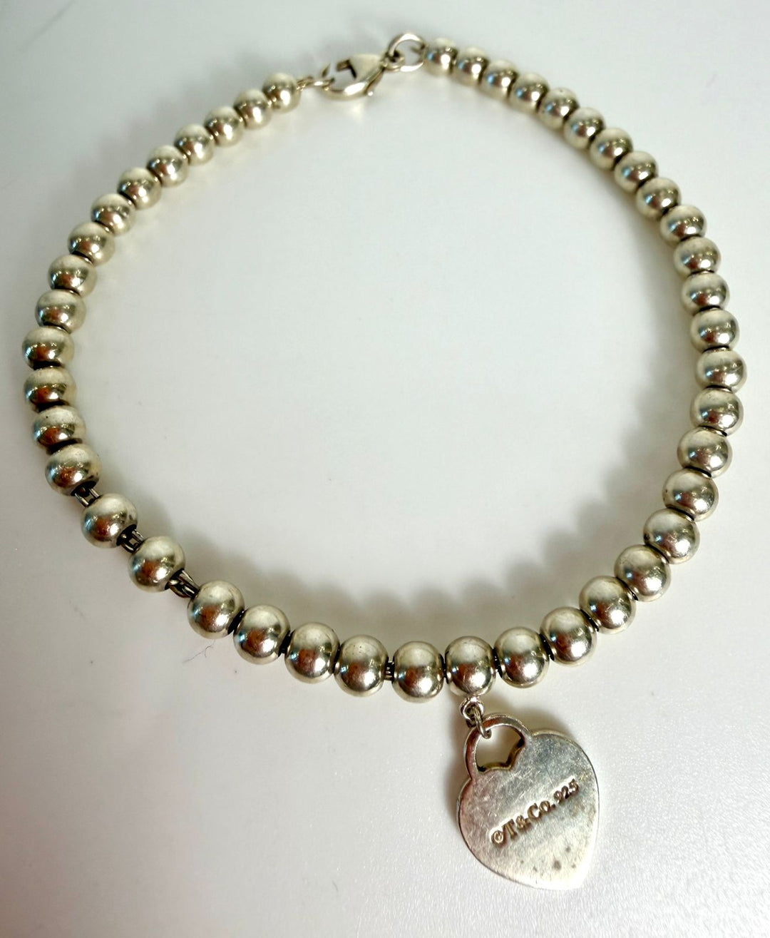 TIFFANY &amp; CO. STERLING SILVER RTT BEADED BRACELET