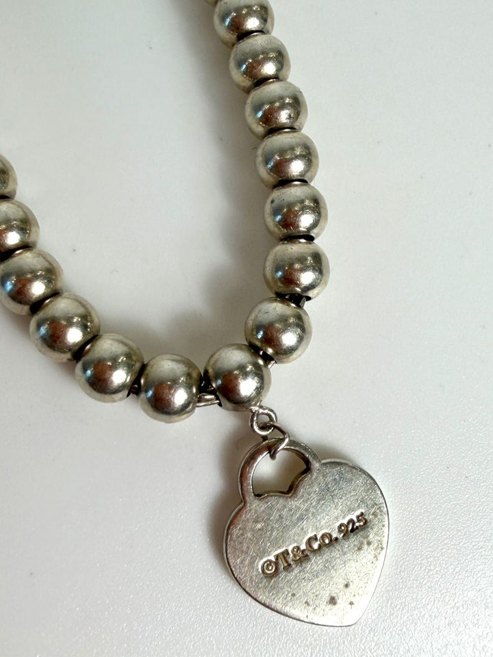 TIFFANY &amp; CO. STERLING SILVER RTT BEADED BRACELET