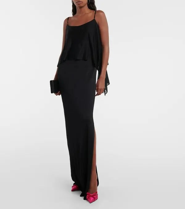 TOM FORD BOW 105 SATIN &amp; VELVET SLINGBACK PUMPS