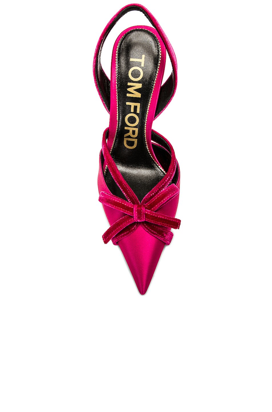 TOM FORD BOW 105 SATIN &amp; VELVET SLINGBACK PUMPS