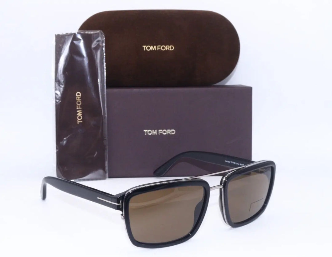 TOM FORD ANDRES PALLADIUM BROWN LENSES SUNGLASSES