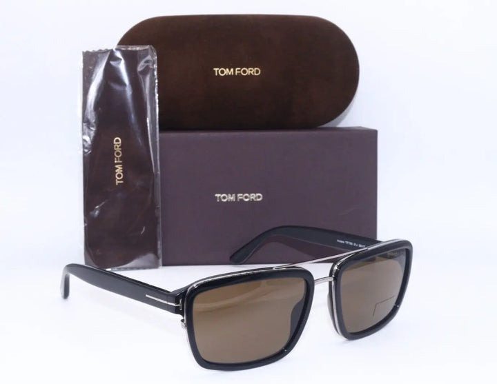 TOM FORD ANDRES PALLADIUM BROWN LENSES SUNGLASSES