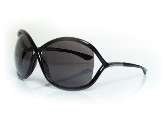 TOM FORD BLACK SMOKE FRAME GRADIENT TINT WHITNEY SUNGLASSES