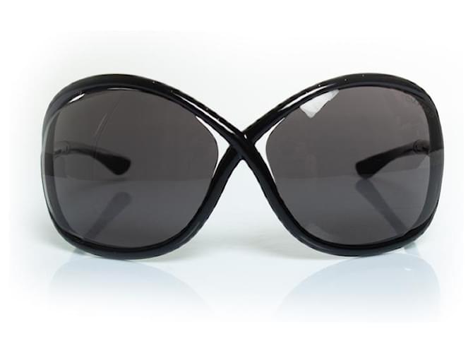 TOM FORD BLACK SMOKE FRAME GRADIENT TINT WHITNEY SUNGLASSES