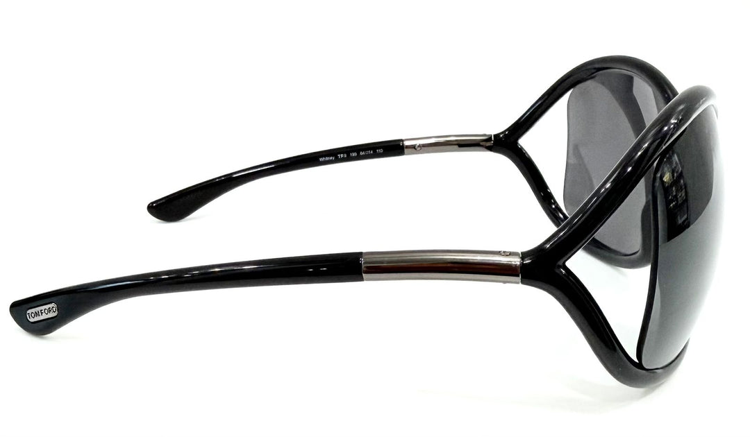 TOM FORD BLACK SMOKE FRAME GRADIENT TINT WHITNEY SUNGLASSES