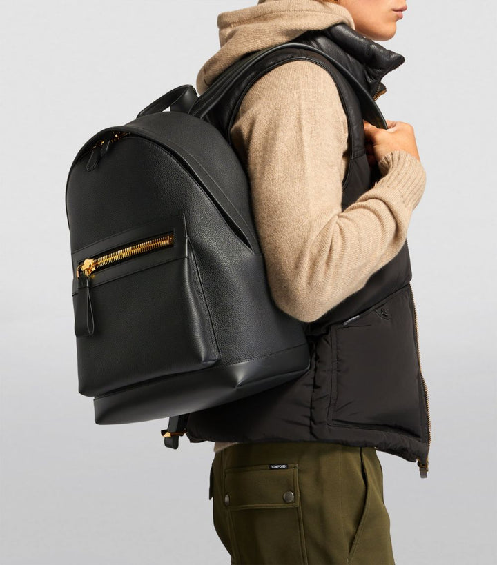 TOM FORD GRAINED LEATHER BUCKLEY BACKPACK