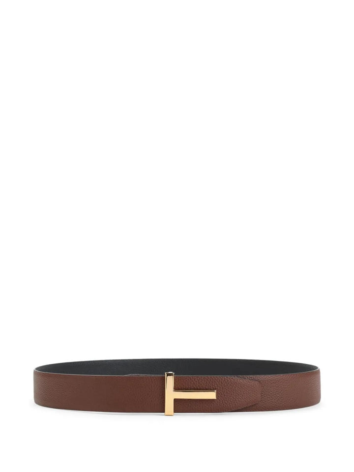 TOM FORD T BUCKLE LEATHER REVERSIBLE BELT