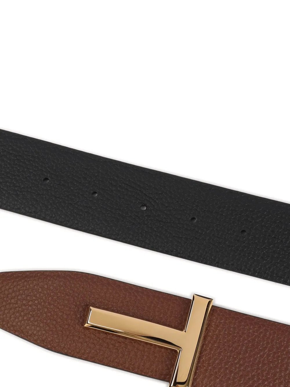TOM FORD T BUCKLE LEATHER REVERSIBLE BELT