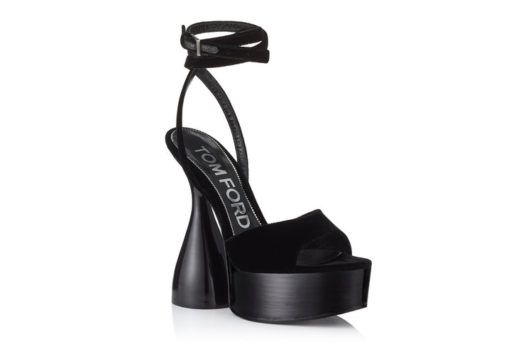 TOM FORD VELVET DISCO PLATFORM SANDALS