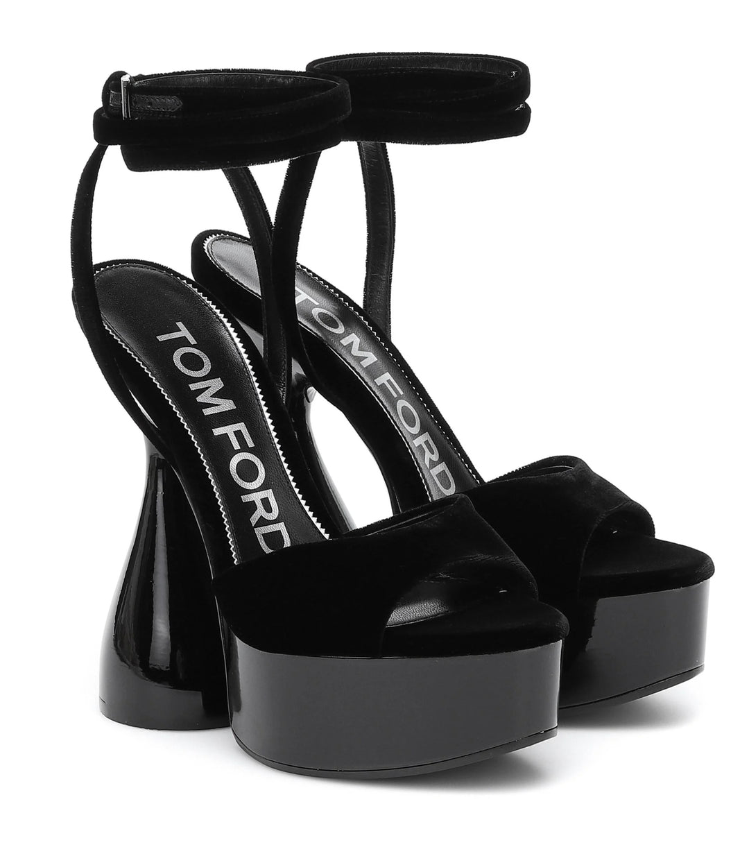 TOM FORD VELVET DISCO PLATFORM SANDALS