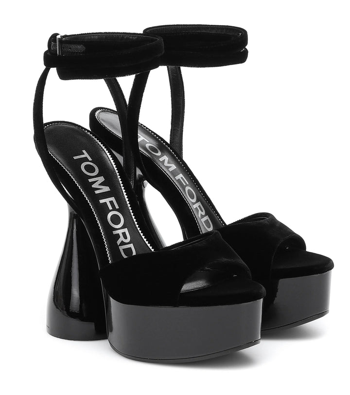 TOM FORD VELVET DISCO PLATFORM SANDALS