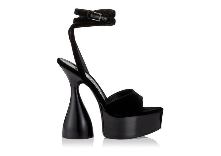 TOM FORD VELVET DISCO PLATFORM SANDALS