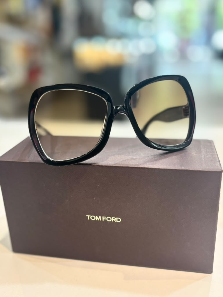 TOM FORD TF1222 01B JERRY BUTTERFLY OVERSIZED ACETATE SUNGLASSES