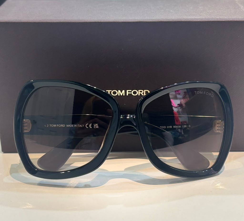 TOM FORD TF1222 01B JERRY BUTTERFLY OVERSIZED ACETATE SUNGLASSES