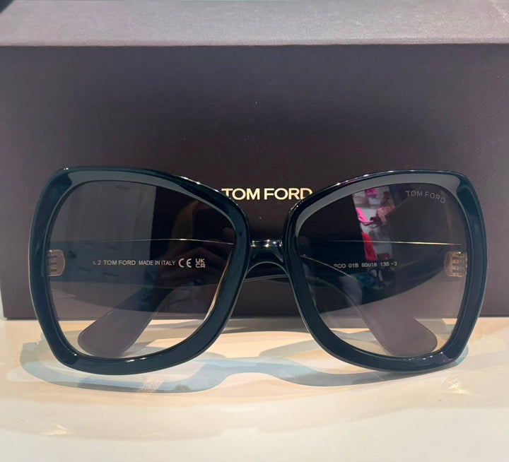 TOM FORD TF1222 01B JERRY BUTTERFLY OVERSIZED ACETATE SUNGLASSES