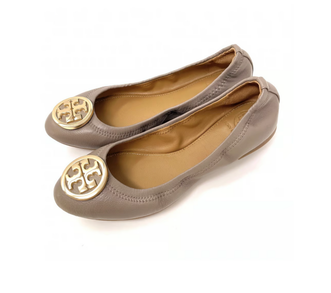 TORY BURCH BENTON NAPPA LEATHER BALLET FLATS