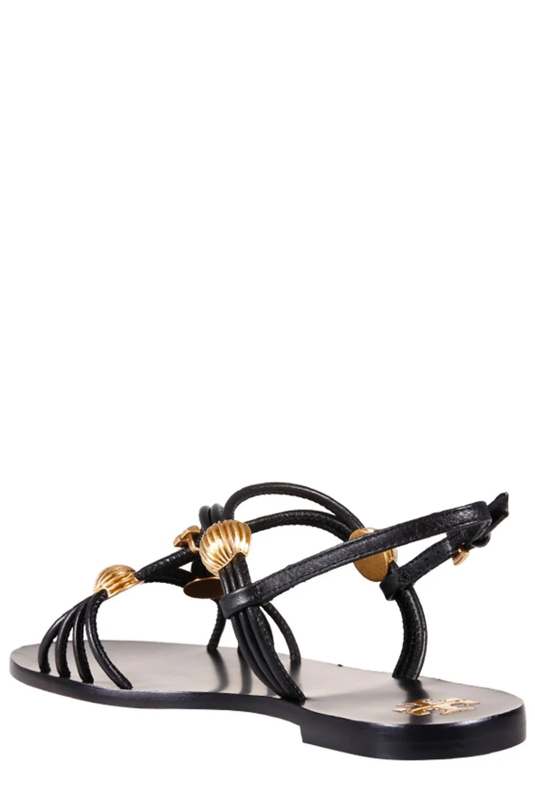 TORY BURCH CAPRI BEADED LEATHER MULTI STRAP SANDALS