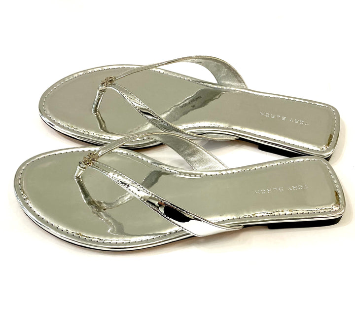 TORY BURCH METALLIC LEATHER CLASSIC FLIP FLOP